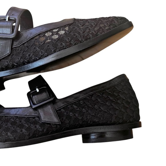 Zou Xou Black Mesh Mary Jane Eugenia Shoes Size 9 - Picture 8 of 14